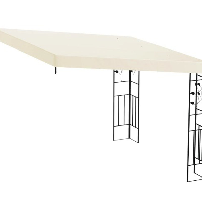 Cream White Metal Pergola Canopy With Splash - Upf30+ Roof, Lean To Design For Backyard, Secure Installation, Multi Use Different Outdoor Occasions Patio Gazebo Drainage And Weather Features, 180Gsm
