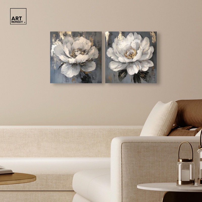 "Luxe Botanicals Art", ensemble de 2 impressions sur toile par , H 16 po x l 16 po, Toile tendue, Ne s’applique pas