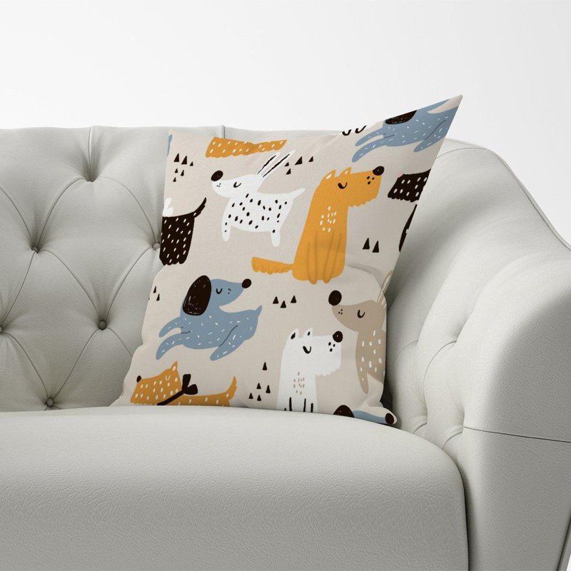 Frese HAND DRAWN DOGS Square Throw Cushion