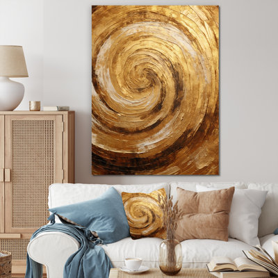 Brun doré, spirale de moka II - spirales abstraites, art mural