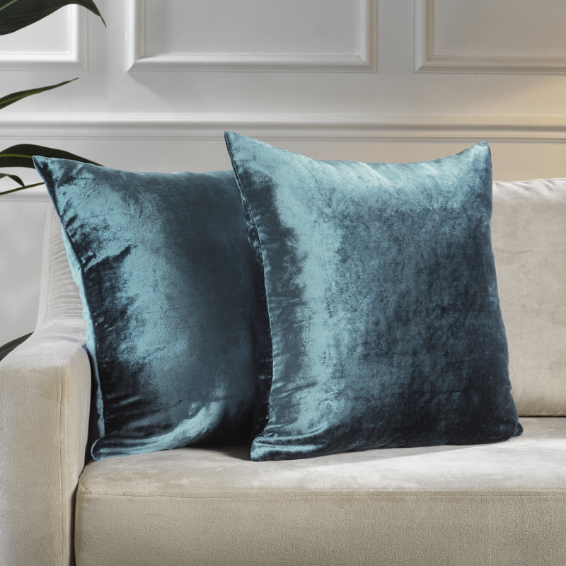 Shiny Velvet Pillow Cover, Square, 26"H x 26"W, Air Force