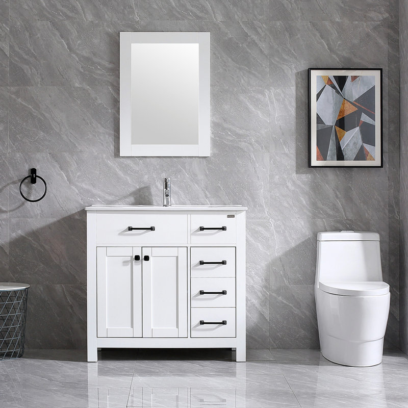 Ensemble de meuble-lavabo simple 36 po avec miroir Dzerun