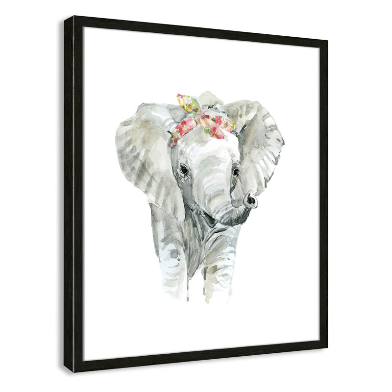 «Savannah Elephant», art encadré, H 24,5 po x l 20,5 po x P 1,18 po, Structure noire