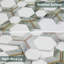 Thassos Diflart, mosaïque hexagonale en marbre blanc poli, carrelage sol et mur, 5 feuilles-134034460