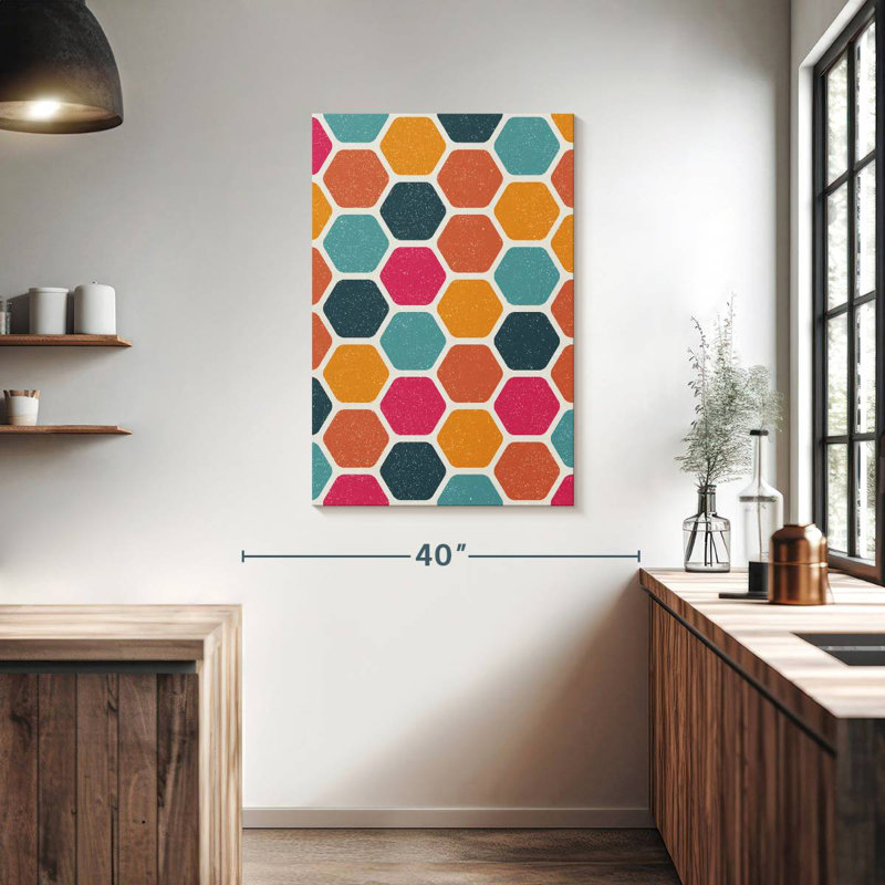 Motif hexagonal Avery Mid-Century, H 39 po x l 26 po