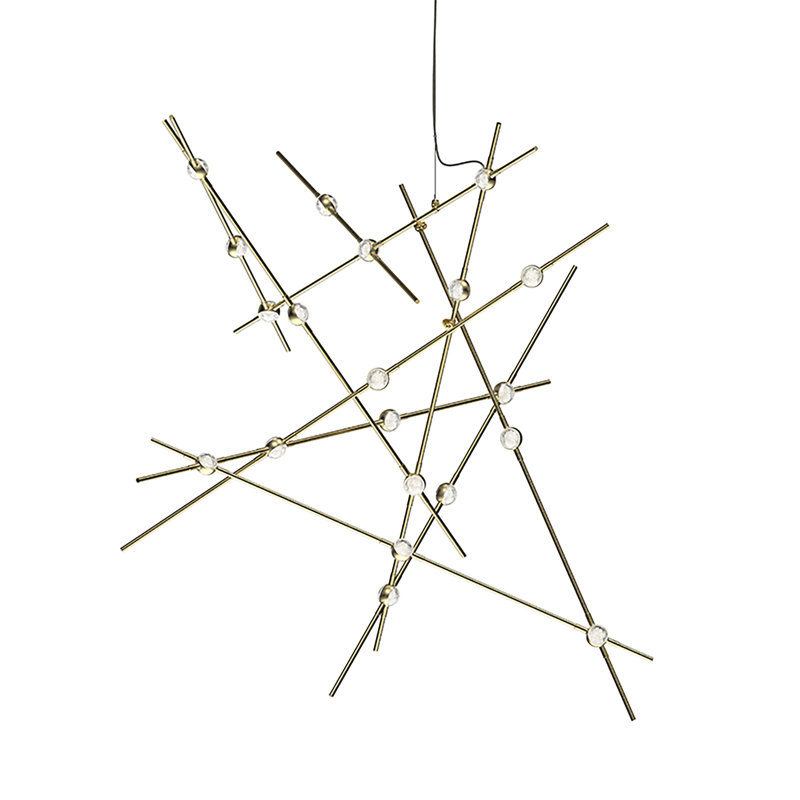 Constellation® 20 - Light LED Chandelier, 2700K, Satin Brass/Clear