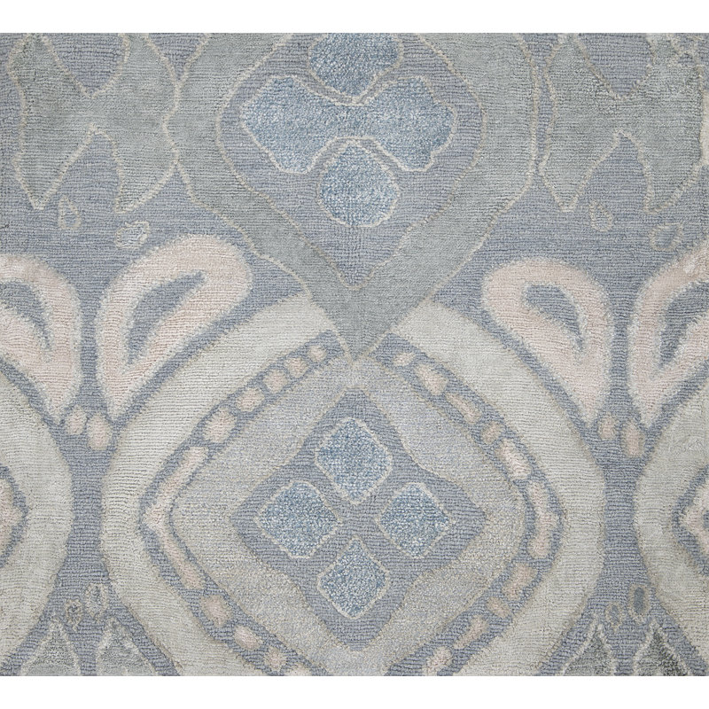 Contemporary Hand Knotted Geometric Area Rug, Rectangle 3' x 5'