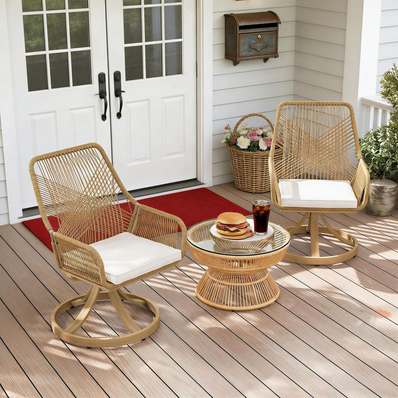Ensemble de 2 chaises d'extérieur, chaises pivotantes