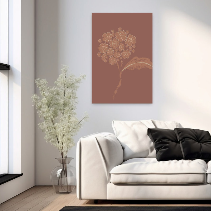 Art mural de fleurs terreuses botaniques modernes