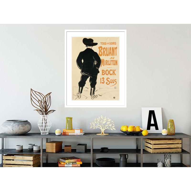 «Aristide Bruant» par Henri de Toulouse-Lautrec, impression giclée sur cadre, H 41,5 po x l 32,94 po