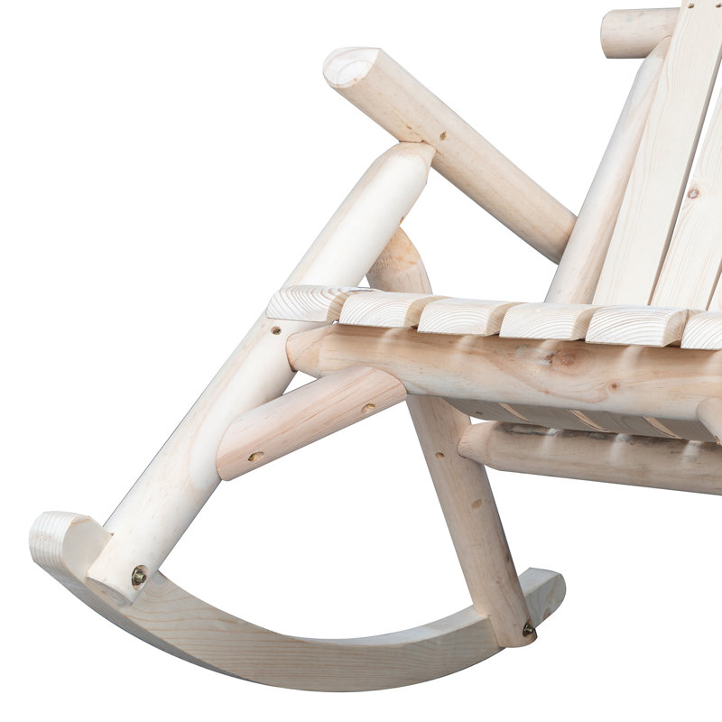 Chaise d'extérieur en bois massif à bascule Aboubaker