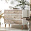 Buffet décoratif Mid-Century moderne en bois massif blanc