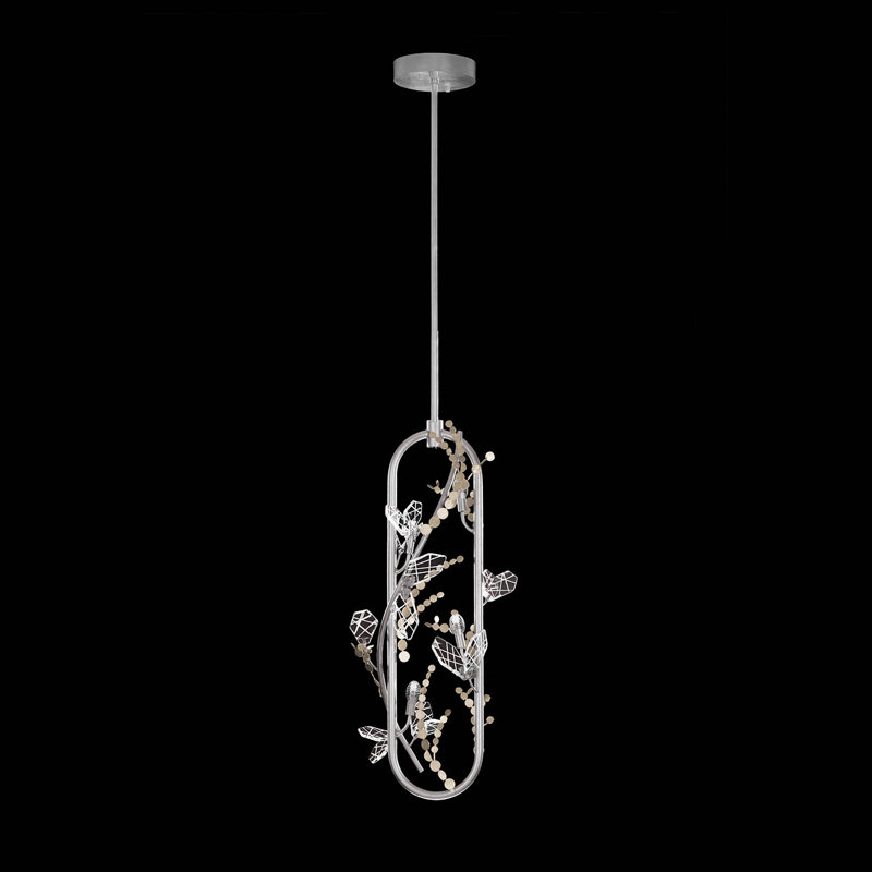 Luminaire suspendu rond l 11,5 po Volare, Patinated Silver