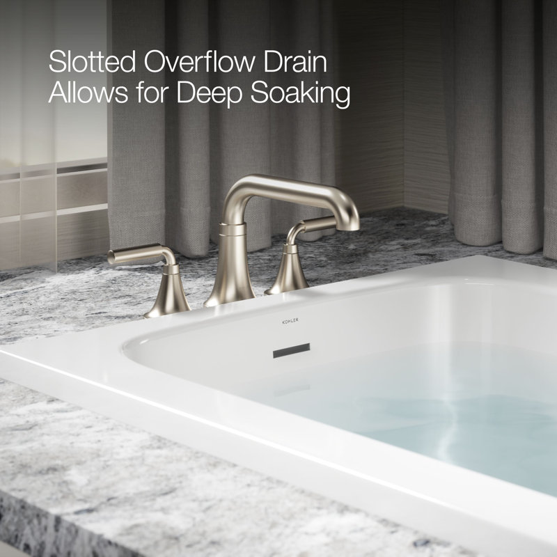 Avec 60 In. X 32 In. Drop-In Bath, White