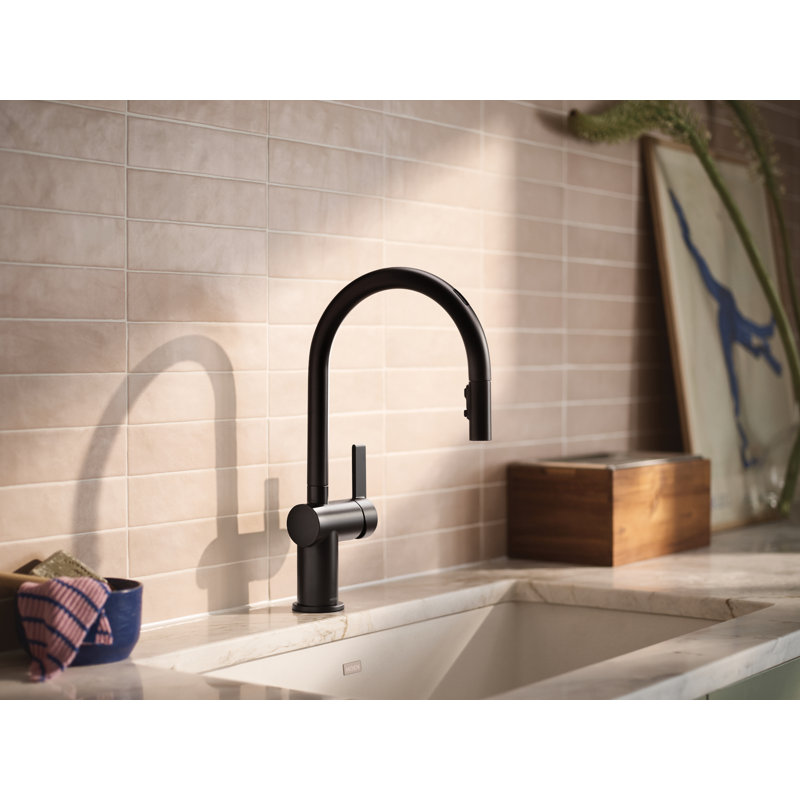 Moen Cia Pull Down Single Handle Kitchen Faucet, Matte Black 