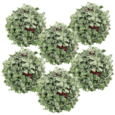 S/6 4" Leaf And Berry Ornament