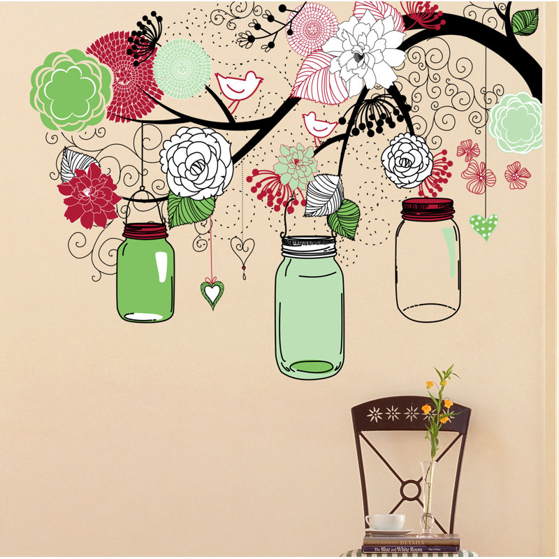 Plants & Flowers Wall Decal, 10" H x 14" W