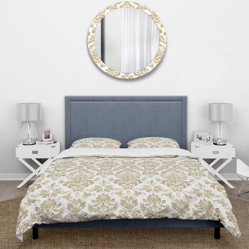 Ensemble de housse de couette Beige Classic Damask Bliss I - Traditional, Housse de couette très grand et 2 très grandes t