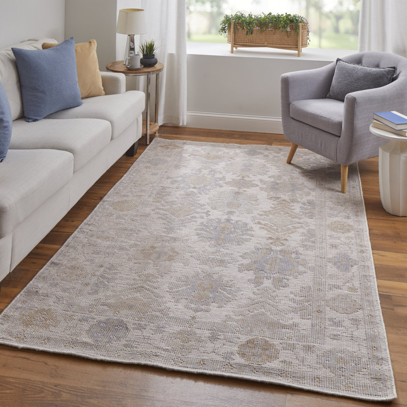 Wendover Transitional Oriental, Beige/Gray Area Rug, Rectangle 12' x 15'
