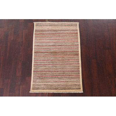Striped Gabbeh  Oriental Wool Rug 3x4