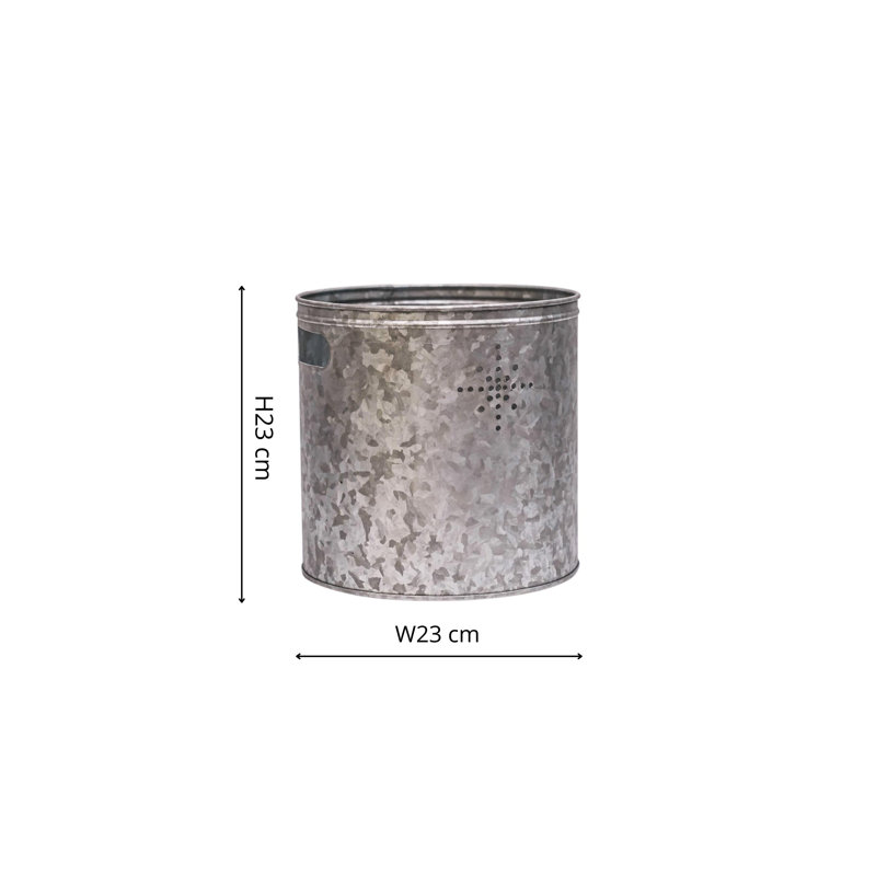 Ivyline Decorative Bin, Galvanised