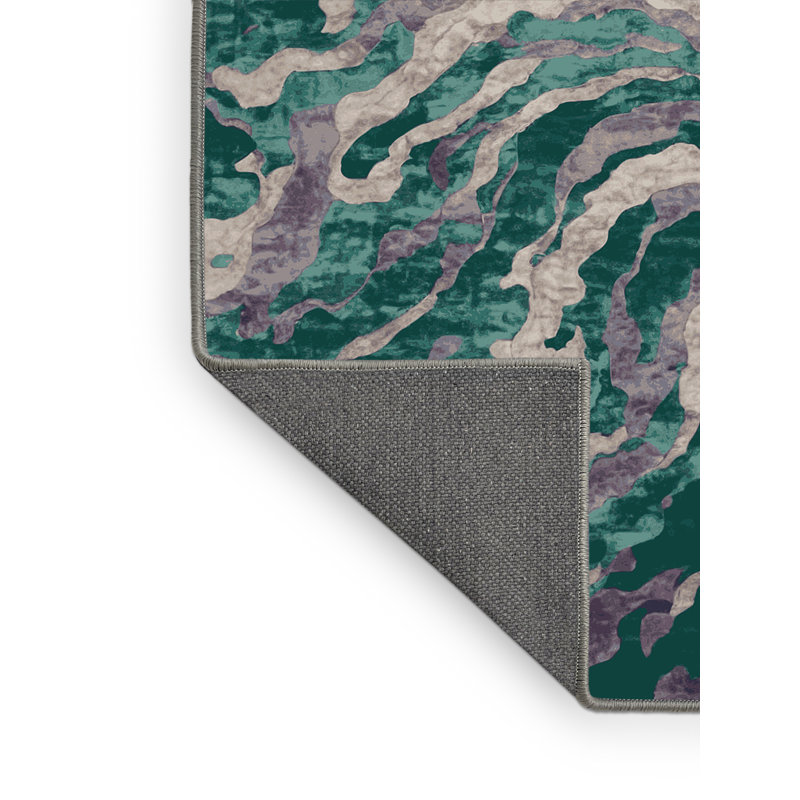 Tapis gris soyeux et moelleux, Rectangle 2 pi x 3 pi