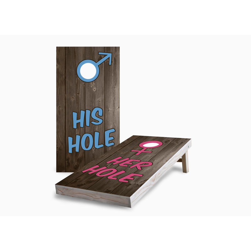 Ensemble de planches de jeu 2 x 4 trous Her Hole / His Hole | Comprend (2) planches (8) sacs et accessoires optionnels