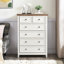 Commode 6 tiroirs pour chambre à coucher - Beige