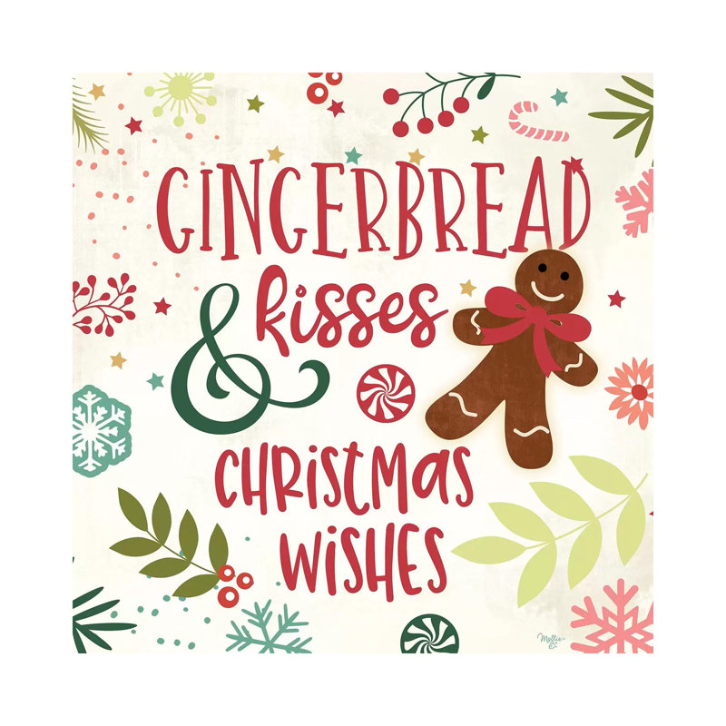 Gingerbread Kisses by Mollie B. - Wrapped Canvas Print, 45.72 cm H x 45.72 cm W x 1.91 cm D