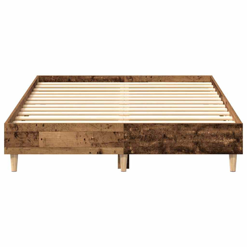 Bed Frame No Mattress Engineered Wood, Old Wood, Double (4'6)
