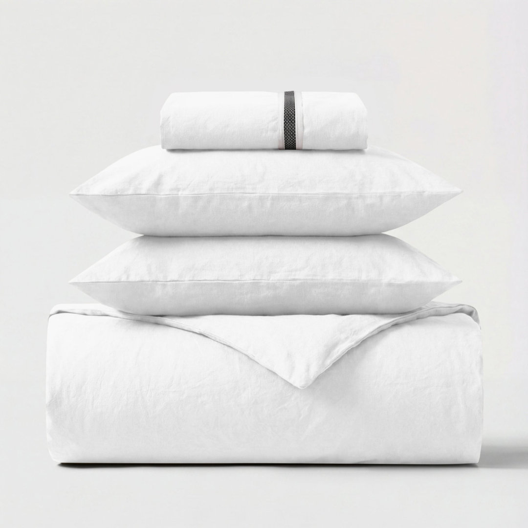 100% Cotton Percale 300 Thread Count 4-Piece Bedding Set