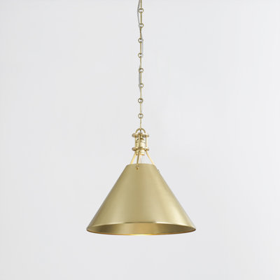 Luminaire suspendu conique en métal n ° 2 à 1 lumière par Mark D. Sikes pour Hudson Valley Lighting