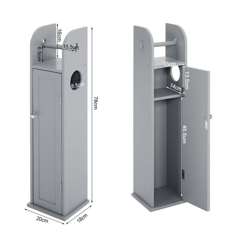 Rosas Free Standing Toilet Paper Holder, Grey