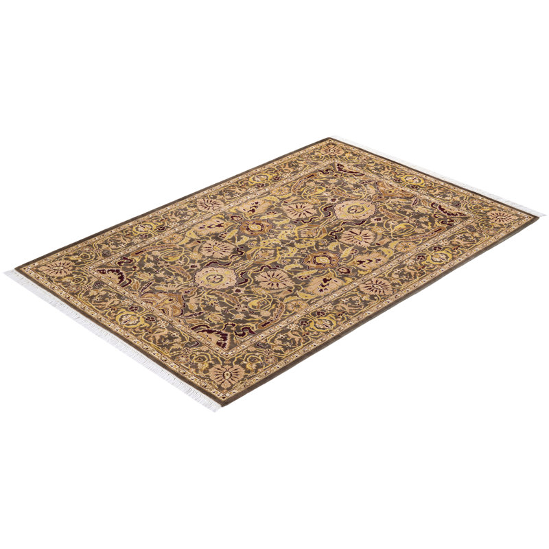 Classic One-of-a-Kind 4'2" X 6'1" Hand Knotted Area Rug