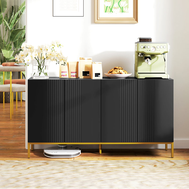 Buffet avec tablettes réglables, portes à fermeture en douceur