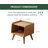 15.75"W Low & Narrow Solid Wood Beech Nighstand With Open Shelf-Set of 2-2039180414