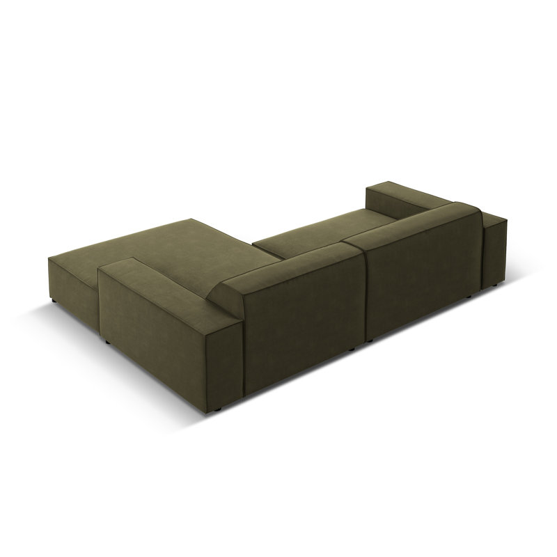 Jodie 3 Seater Corner Sofa, Right Hand Facing, Green