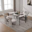 Ensemble de 4 chaises de salle à manger rembourrées en chenille de 22,05 po de largeur avec pieds en bois d'hévéa-122508097