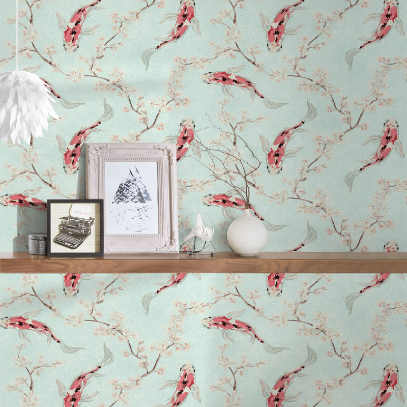 Ercüment 10.05m x 53cm Textured Matte Paste the Wall Wallpaper Roll, Green