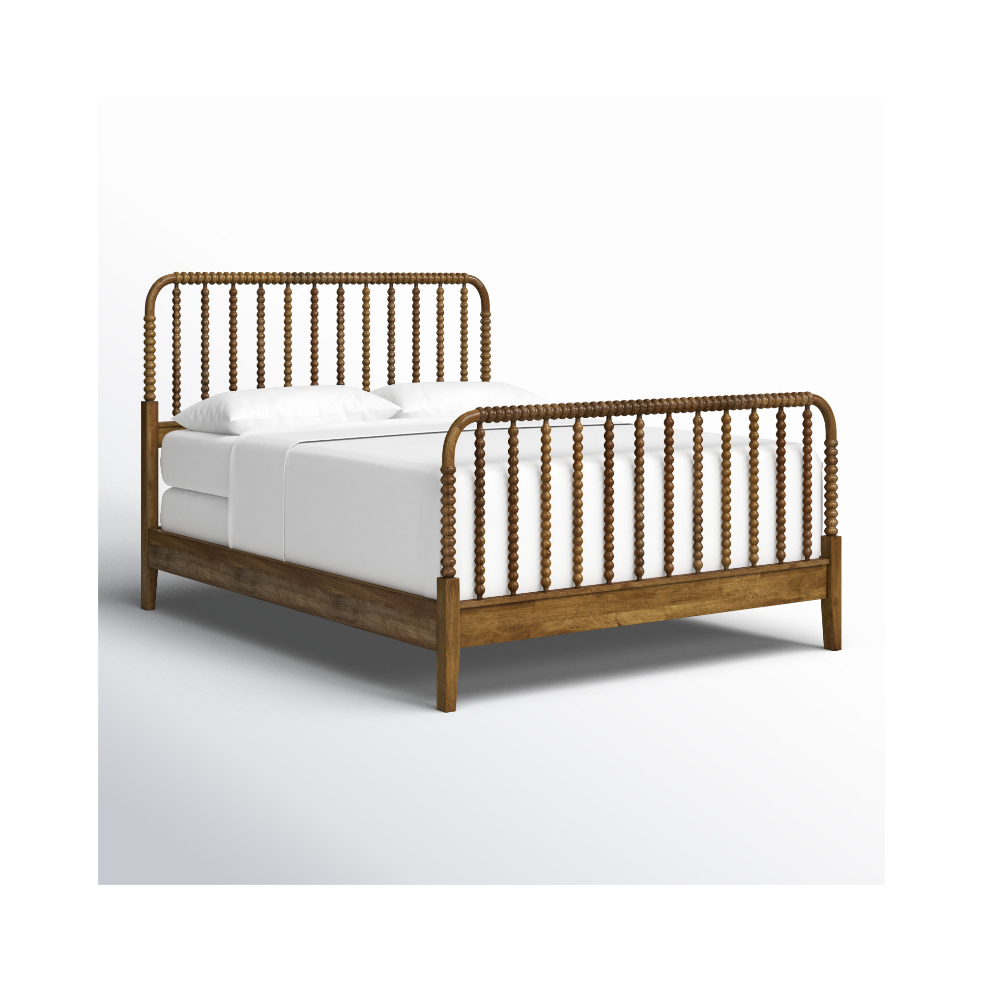Louisa Solid Wood Spindle Bed, Havana, Queen