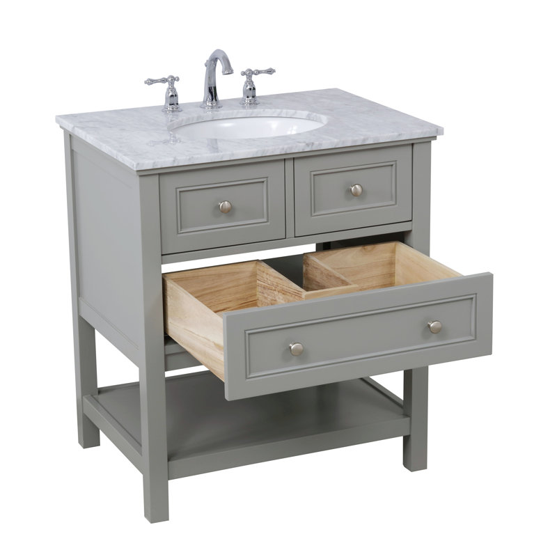 Ensemble de meuble-lavabo simple 30 po Bonsai, gris