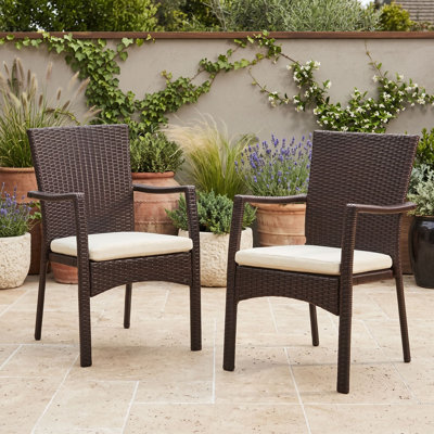Wicker Outdoor Dining Chairs Set of 2