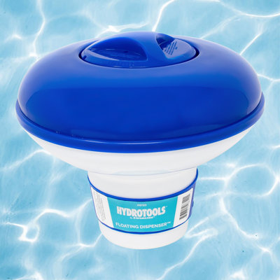 Adjustable Floating Swimming Pool Chemical Dispenser - 10" - White And Blue