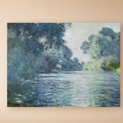  Art mural encadré - Décoration murale avec cadre matte «branche de la seine près de Giverny» par Claude Monet - art du salon, de la cuisine et de la salle de bain - 24 x 32