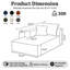 Chaise longue 68 po en flanelle rembourrée modulaire à un bras avec 2 coussins, méridienne «Boneless» de style nuage dans une boîte pour le salon-1263220037-1263220032