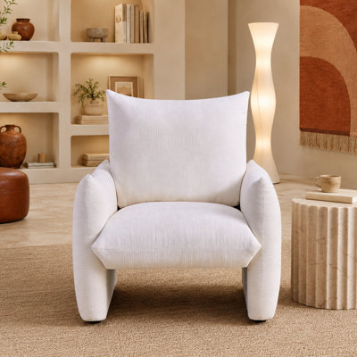 Cozy Chenille Accent Chair with Deep Cushion Seat for Living Room Bedroom and Apartment