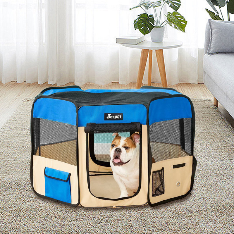 Enclos pour animaux doux, H 24 po x l 45 po x P 45 po, bleu