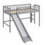 Lit mezzanine bas avec échelle et toboggan-732786824