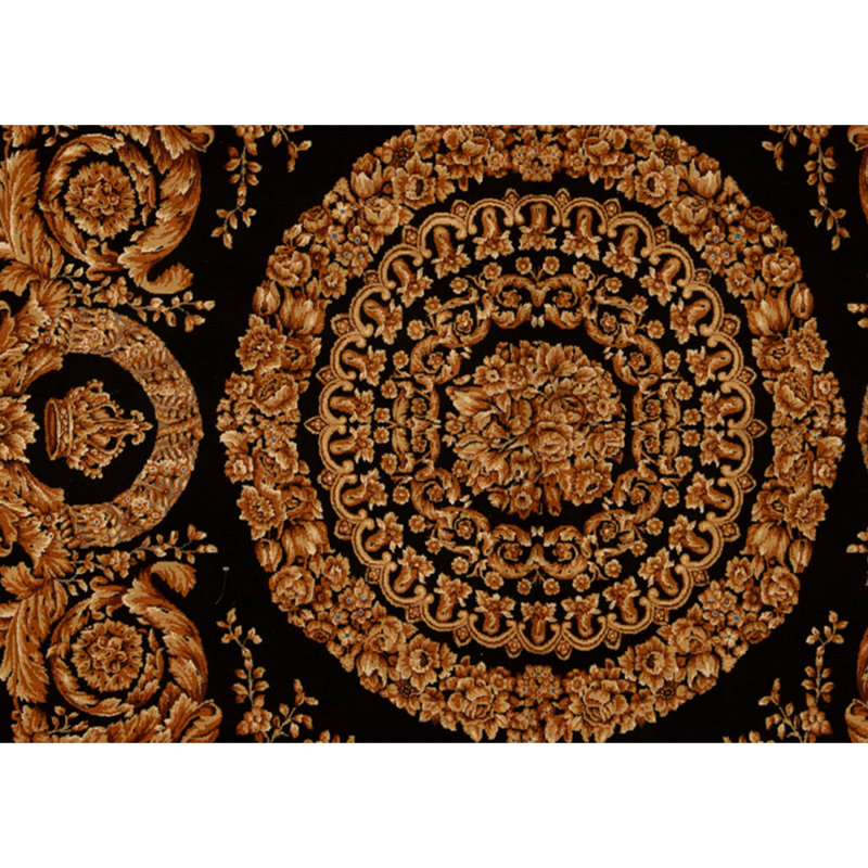 Hand Knotted Wool Area Rug in Black