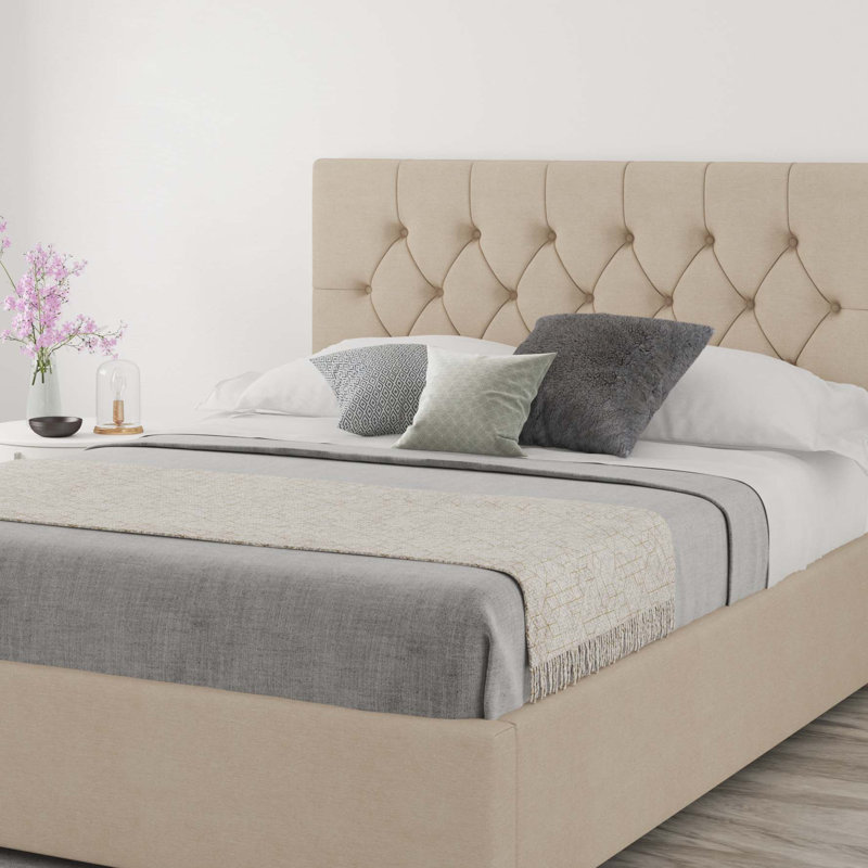 Talcott Upholstered Headboard, Linen Beige, Single (3')